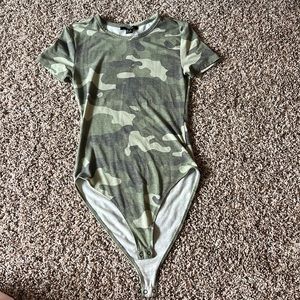 Forever 21 camo print bodysuit size S